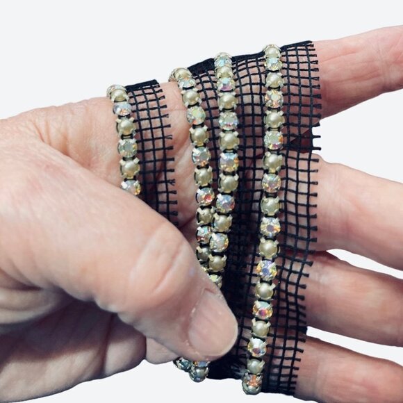 Vtg MICHAEL THOMAS Designer Collection JN 20SS AB Vintage Rhinestone Trim Lot - Picture 3 of 11